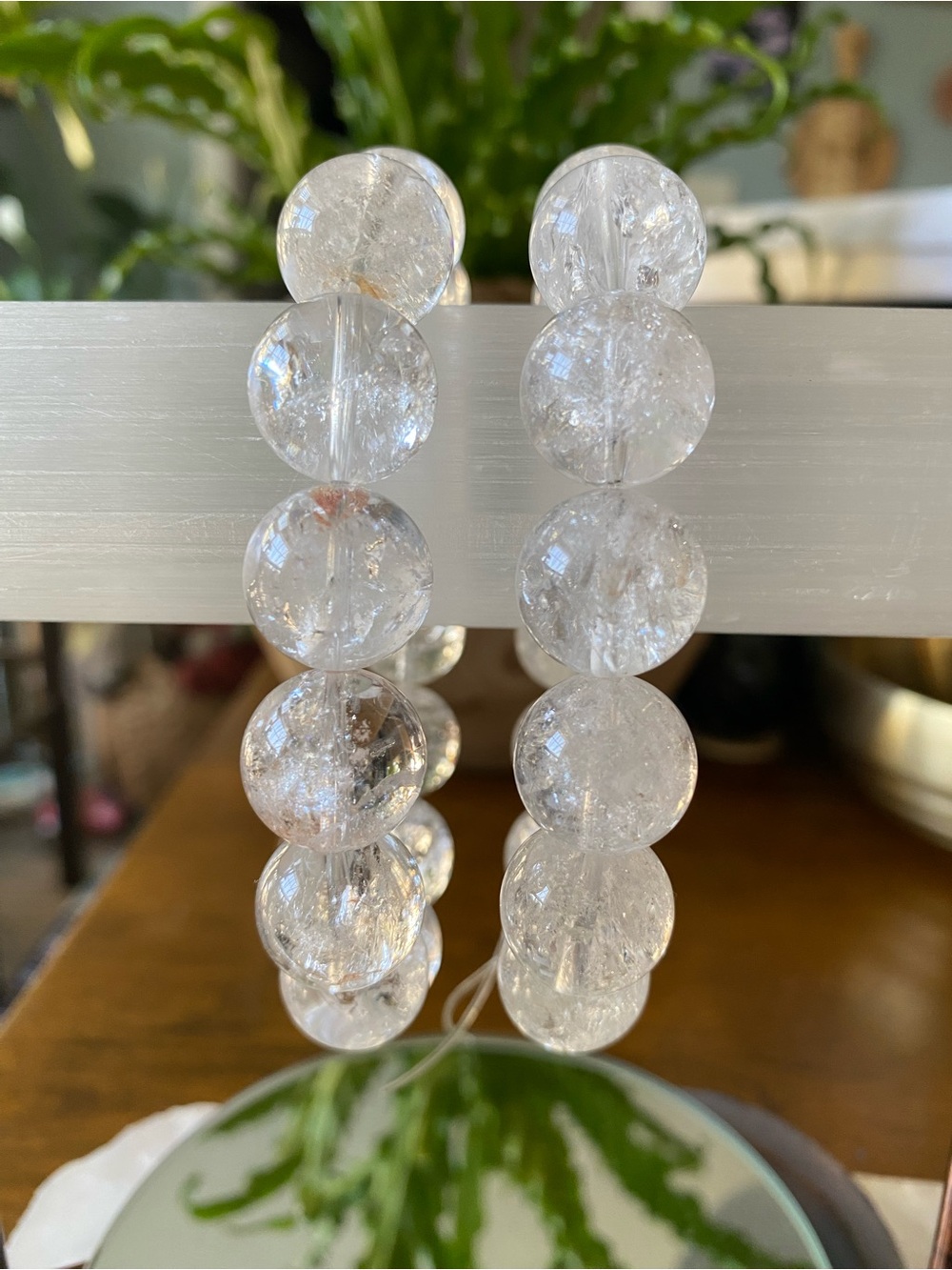 ✨ HUGE 15.7 mm Clear Quartz Crystal Bracelet – Natural Rainbow Quartz ✨